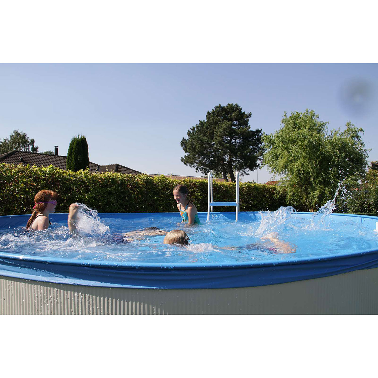 Pool Kreta family Swim & Fun – Höjd: 90 cm ink. skimmerpump & säkerhetsstege