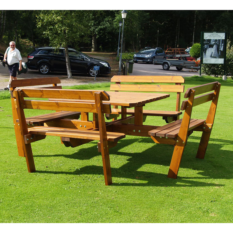 Bänkbord Quattro Trä Picknick EdenWood – 2200x2200x950 brun