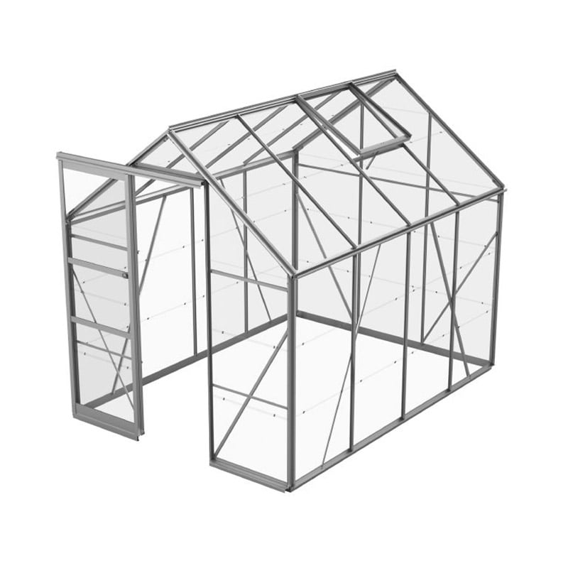 Växthus Bruka 5m2 – 5m2 nyans aluminium 3mm glas stomme i aluminium