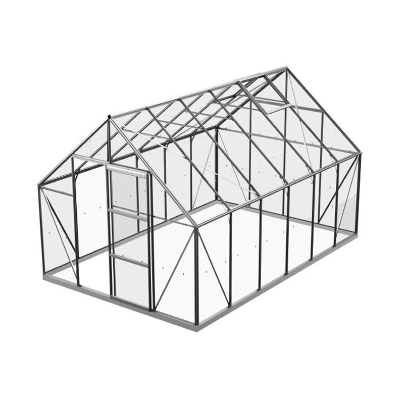 Växthus Bruka 9,9m2 – 9,9m2 nyans aluminium 3mm glas stomme i aluminium