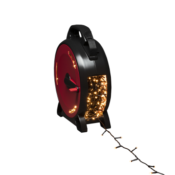 Sladdvinda, 1000 amber LED svart soft kabel Konstsmide