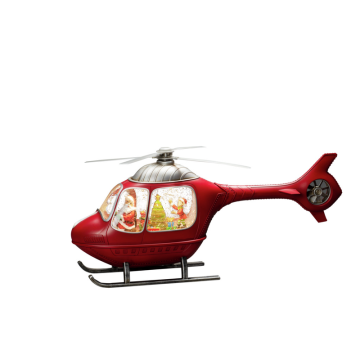 Stående Ljusdekoration Inne Vattenfylld lykta helikopter med tomte Gnosjö Konstsmide