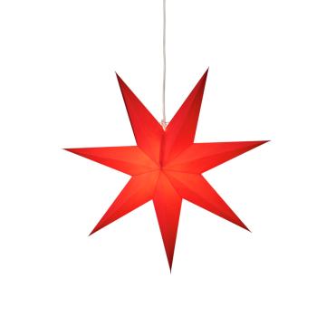 Julstjärna Inne Hängande Papper Röd med Sladdställ Gnosjö Konstsmide