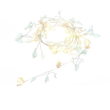 Ljusslinga Inomhus B/O Klara/vita Blommor, 20 varmvita LED Gnosjö Konstsmide
