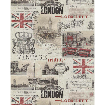 Tapet Les Aventures 21 Papper Klassisk City London Postcard SCE - Lutèce
